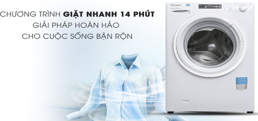 Chương trình giặt nhanh của Máy giặt Inverter Candy RO 1284DWH71-S