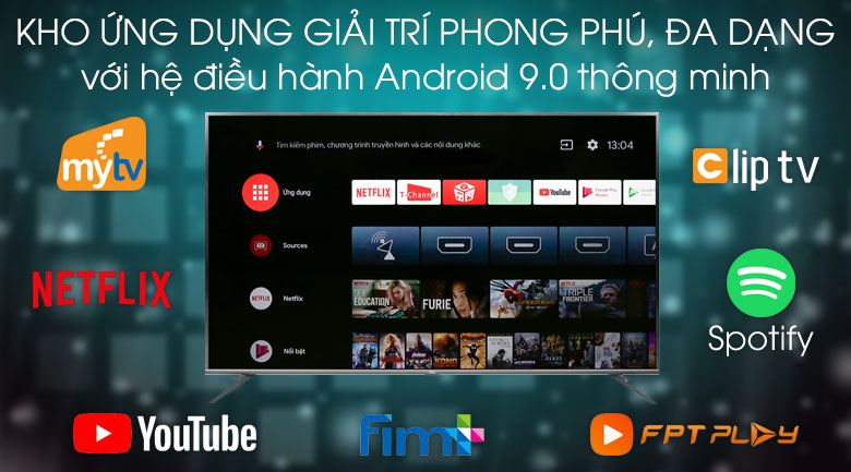 Android Tivi TCL 4K 75 inch L75A8 -  kho ứng dụng đa dạng phong phú